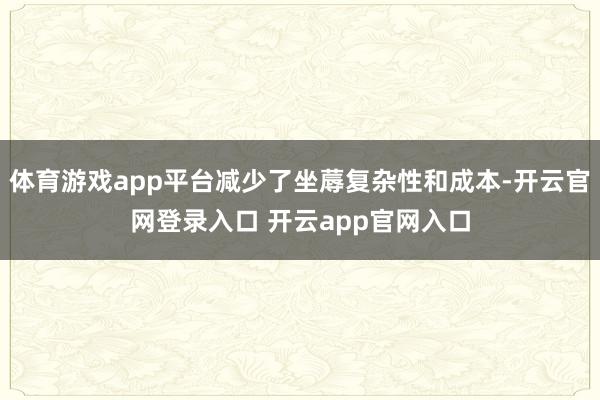 体育游戏app平台减少了坐蓐复杂性和成本-开云官网登录入口 开云app官网入口