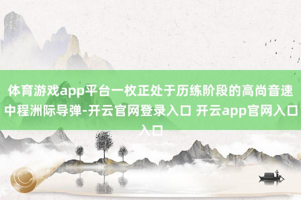 体育游戏app平台一枚正处于历练阶段的高尚音速中程洲际导弹-开云官网登录入口 开云app官网入口