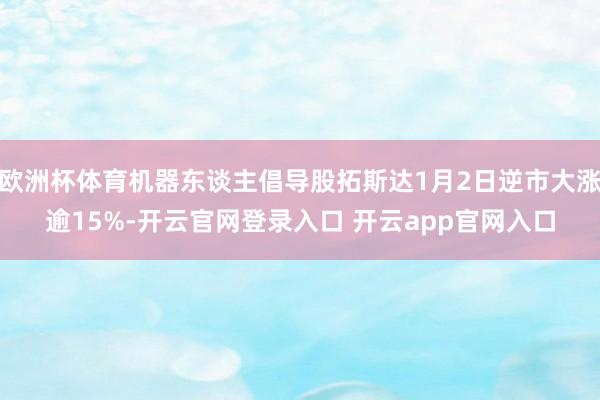 欧洲杯体育机器东谈主倡导股拓斯达1月2日逆市大涨逾15%-开云官网登录入口 开云app官网入口