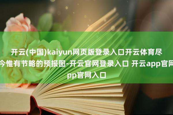 开云(中国)kaiyun网页版登录入口开云体育尽管当今惟有节略的预报图-开云官网登录入口 开云app官网入口