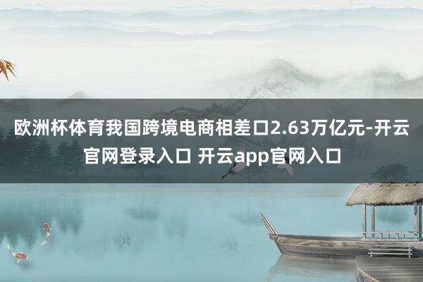 欧洲杯体育我国跨境电商相差口2.63万亿元-开云官网登录入口 开云app官网入口
