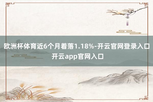 欧洲杯体育近6个月着落1.18%-开云官网登录入口 开云app官网入口